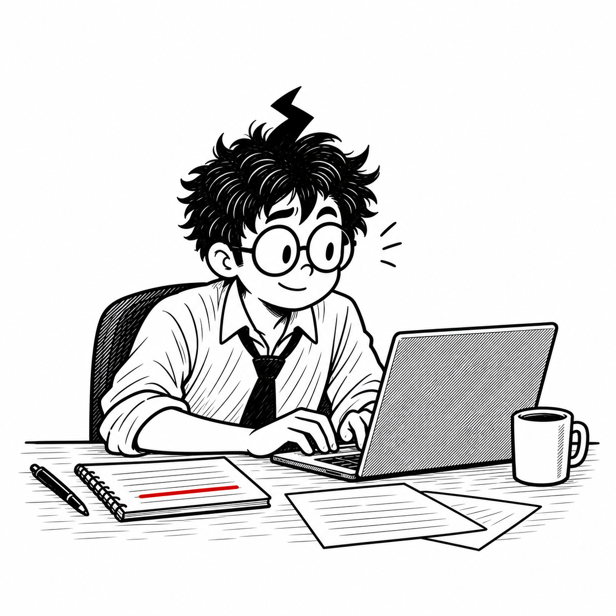 Mr Overloaded, looking relieved, returns to his laptop to follow up.